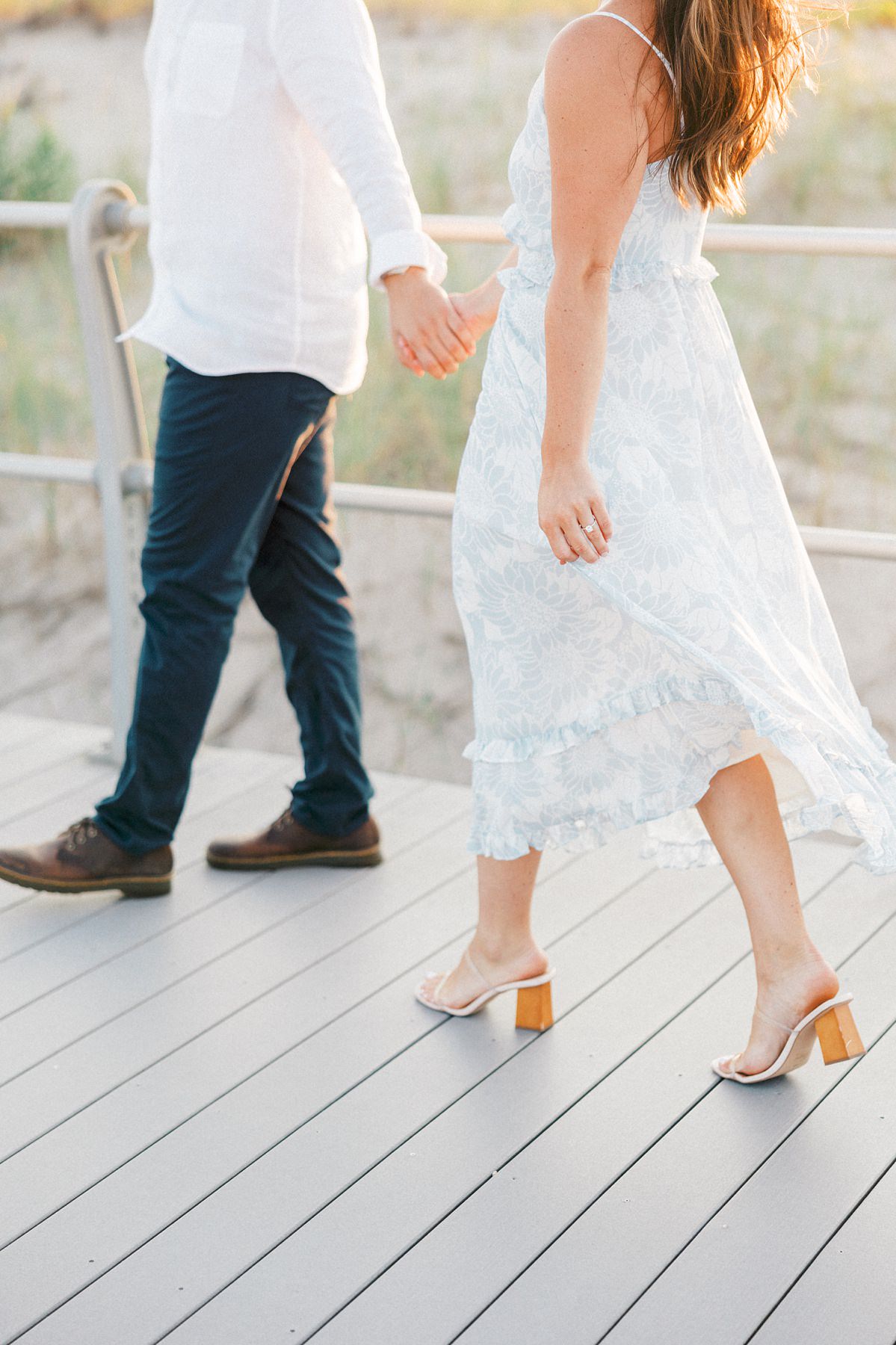 white dress for engagement photos